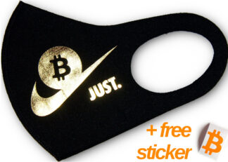 Bitcoin face mask - Gold Tick - washable