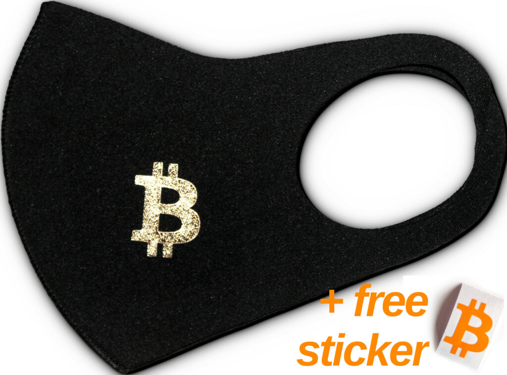Bitcoin face mask - Gold B (without circle) - washable